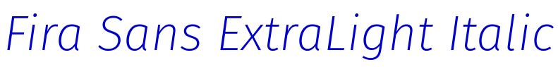 Fira Sans ExtraLight Italic шрифт